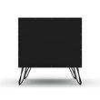 Manhattan Comfort Rockefeller 2-Drawer Wood Nightstand in Black (Set of 2)