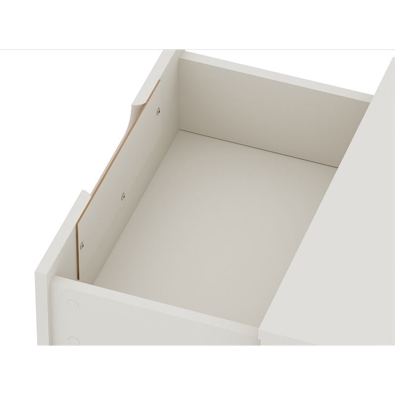 Manhattan Comfort Rockefeller 2-Drawer Wood Nightstand in Off White (Set of 2)