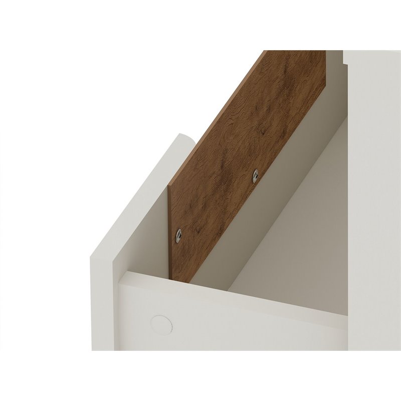 Manhattan Comfort Rockefeller 2-Drawer Wood Nightstand in Off White (Set of 2)