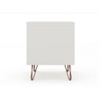 Manhattan Comfort Rockefeller 2-Drawer Wood Nightstand in Off White (Set of 2)