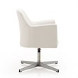 Manhattan Comfort Pelo Faux Leather Height Adjustable Accent Chair in White