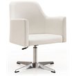 Manhattan Comfort Pelo Faux Leather Height Adjustable Accent Chair in White