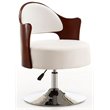 Manhattan Comfort Bopper Faux Leather Adjustable Height Accent Chair in White