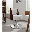 Manhattan Comfort Salon Faux Leather Height Adjustable Accent Chair in White