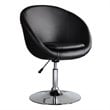 Manhattan Comfort Hopper Faux Leather Height Adjustable Chair in Black