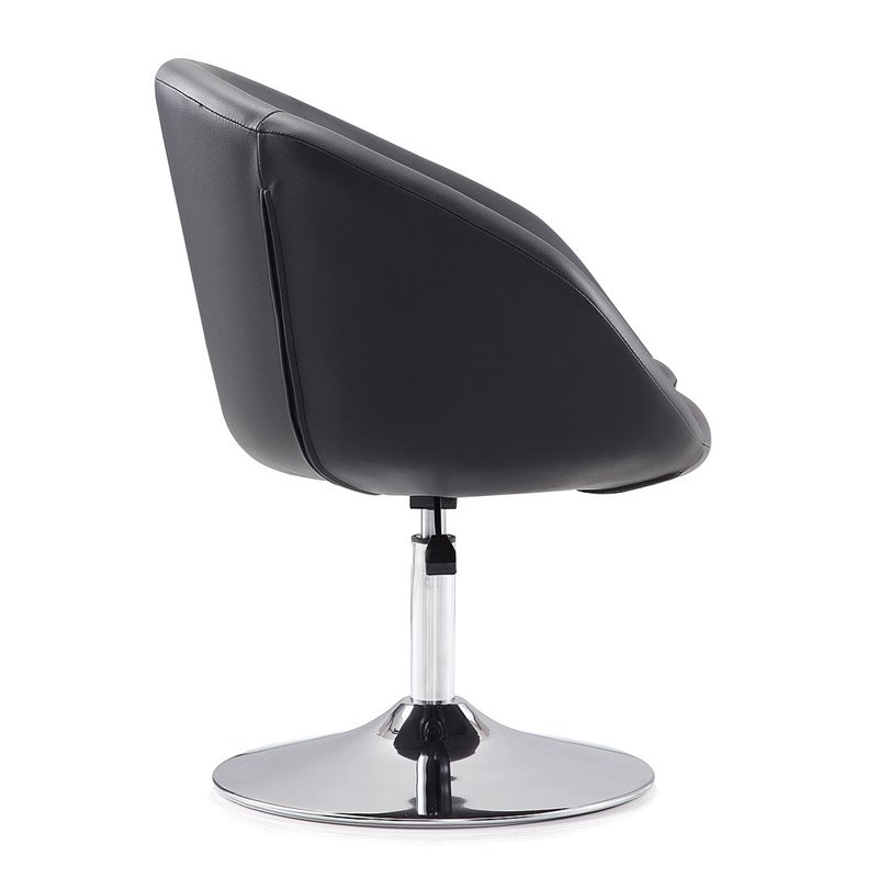 Manhattan Comfort Hopper Faux Leather Height Adjustable Chair in Black