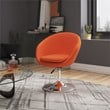 Manhattan Comfort Hopper Fabric Adjustable Height Accent Chair in Orange