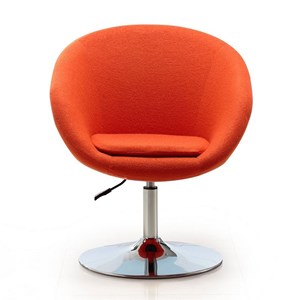 Manhattan Comfort Hopper Fabric Adjustable Height Accent Chair in Orange