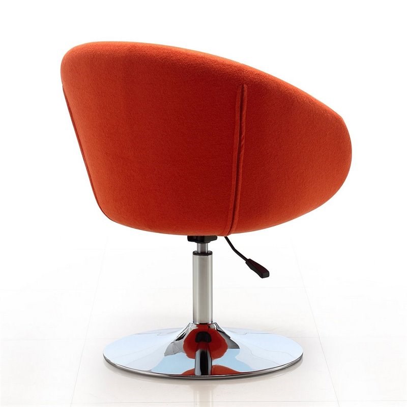 Manhattan Comfort Hopper Fabric Adjustable Height Accent Chair in Orange