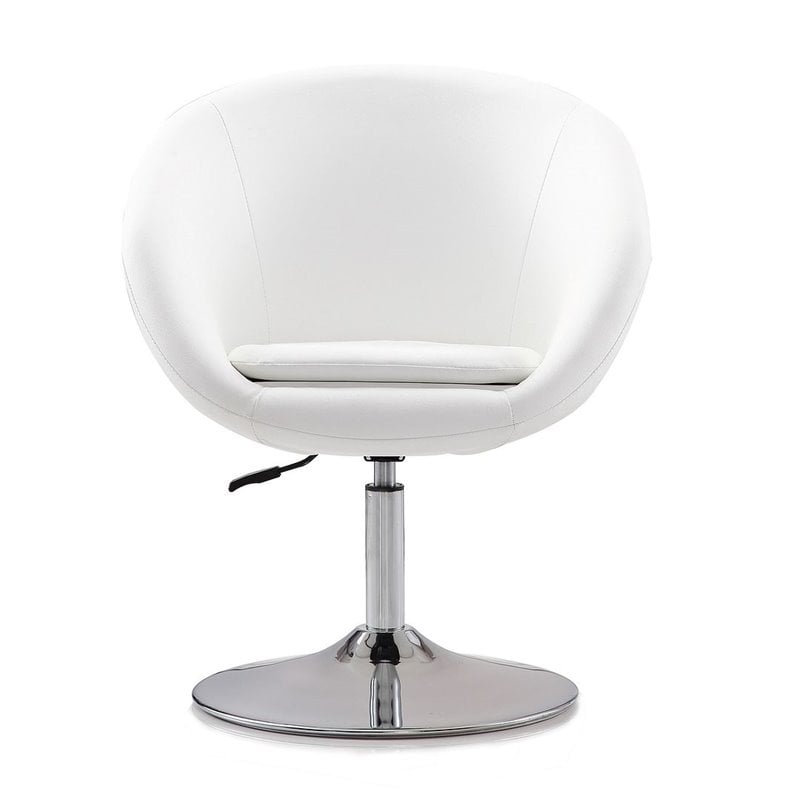 Manhattan Comfort Hopper Faux Leather Height Adjustable Chair in White