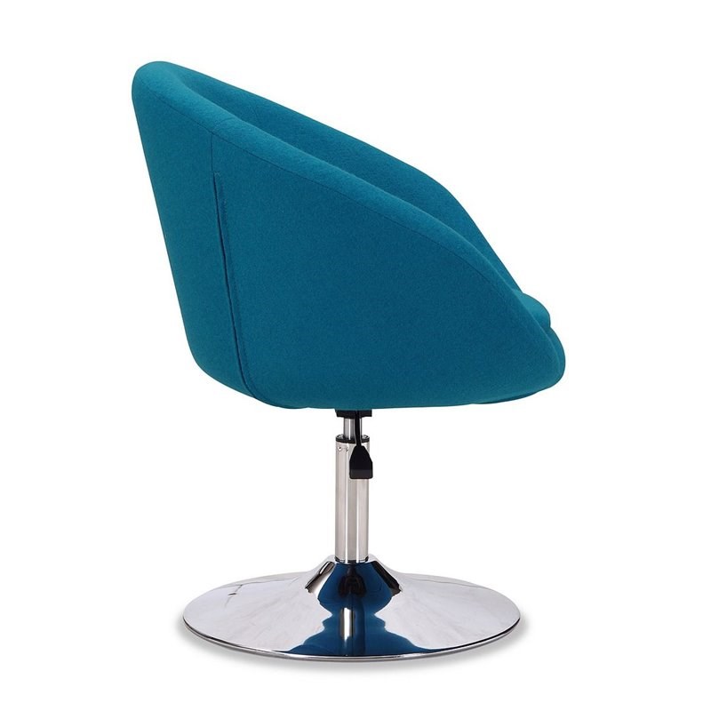 Manhattan Comfort Hopper Fabric Adjustable Height Accent Chair in Blue