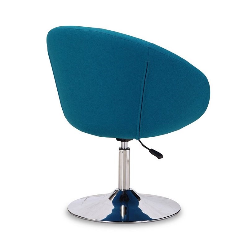 Manhattan Comfort Hopper Fabric Adjustable Height Accent Chair in Blue