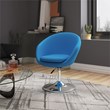 Manhattan Comfort Hopper Fabric Adjustable Height Accent Chair in Blue