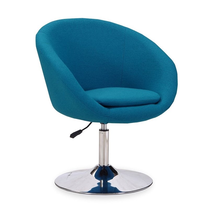 Manhattan Comfort Hopper Fabric Adjustable Height Accent Chair in Blue