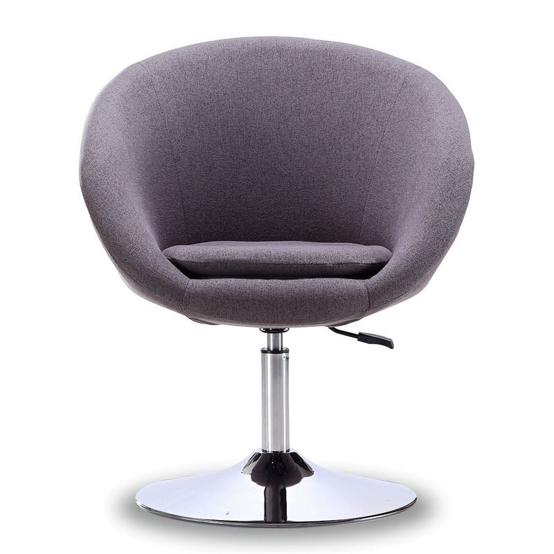 Manhattan Comfort Hopper Fabric Adjustable Height Accent Chair in Gray
