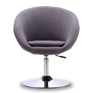 Manhattan Comfort Hopper Fabric Adjustable Height Accent Chair in Gray