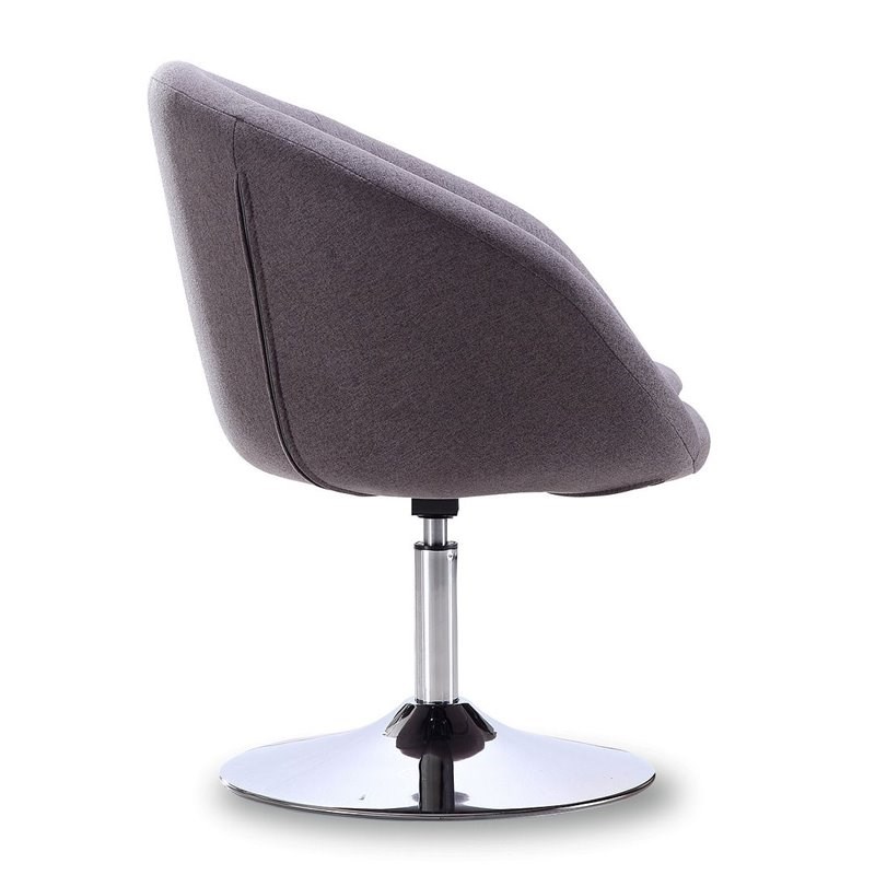Manhattan Comfort Hopper Fabric Adjustable Height Accent Chair in Gray
