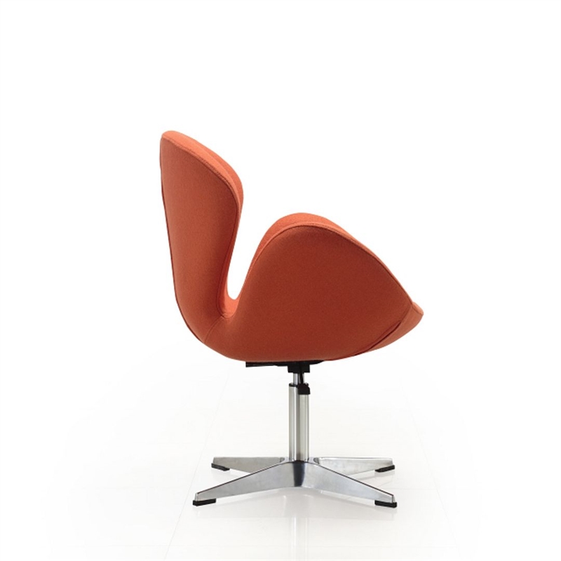 Manhattan Comfort Raspberry Fabric Height Adjustable Chair in Orange