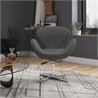 Manhattan Comfort Raspberry Fabric Height Adjustable Chair in Gray