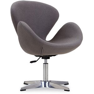 Manhattan Comfort Raspberry Fabric Height Adjustable Chair in Gray