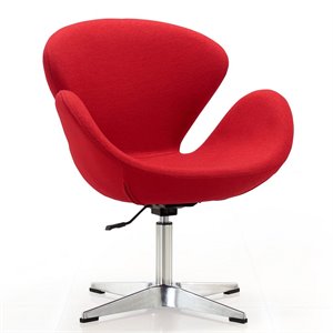 Manhattan Comfort Raspberry Fabric Height Adjustable Chair in Red