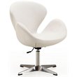 Manhattan Comfort Raspberry Faux Leather Height Adjustable Chair in White