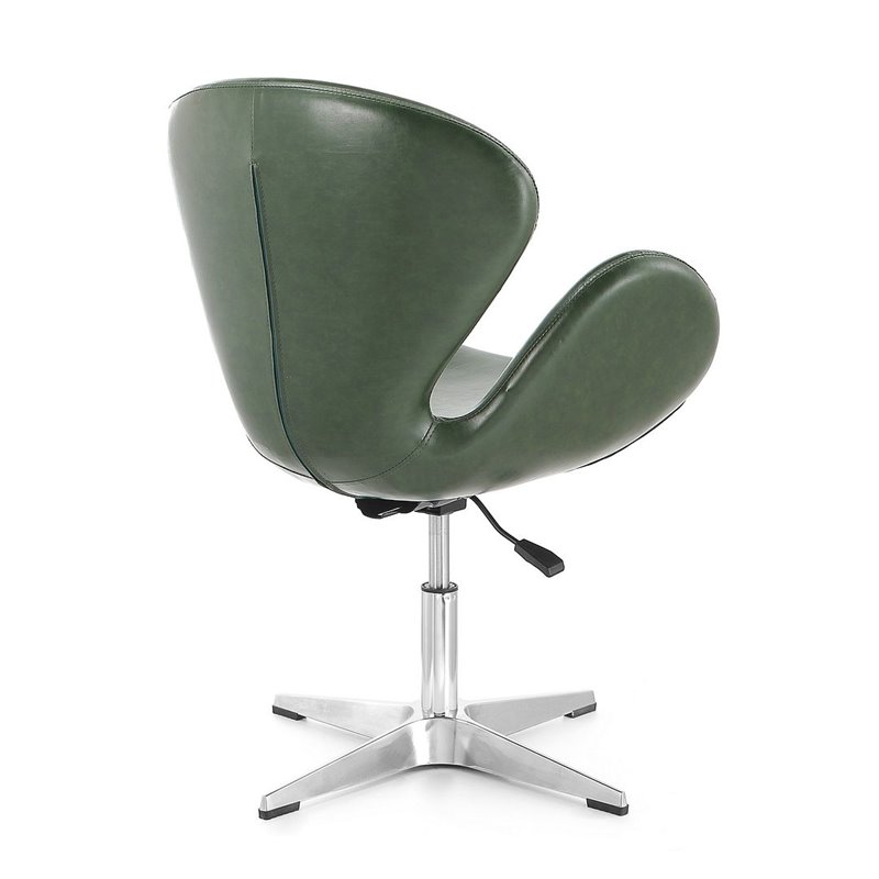 Manhattan Comfort Raspberry Faux Leather Height Adjustable Chair in Green