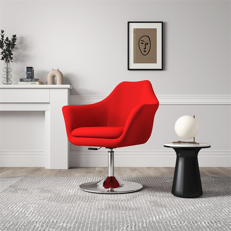 Manhattan Comfort Kinsey Fabric Adjustable Height Accent Chair in Red