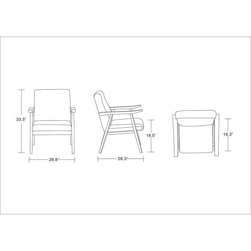 Manhattan Comfort ArchDuke Faux Leather Accent Chair in White/Amber (Set of 2)