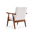 Manhattan Comfort ArchDuke Faux Leather Accent Chair in White/Amber (Set of 2)
