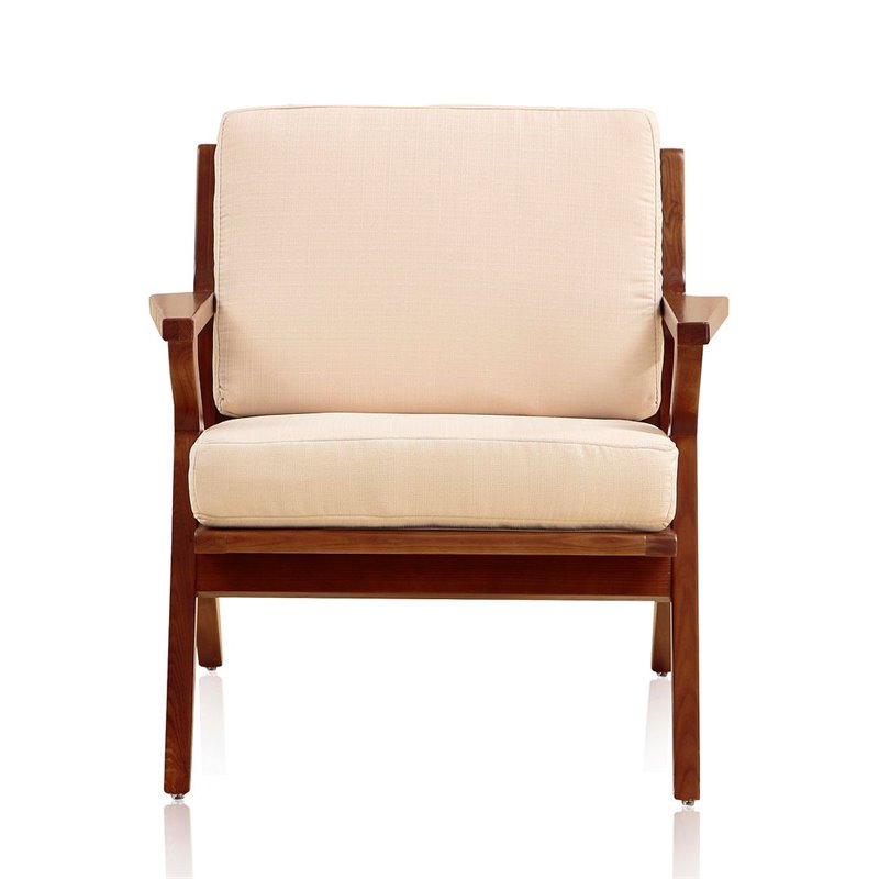 Manhattan Comfort Martelle Fabric Accent Chair in Cream/Amber (Set of 2)