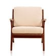 Manhattan Comfort Martelle Fabric Accent Chair in Cream/Amber (Set of 2)