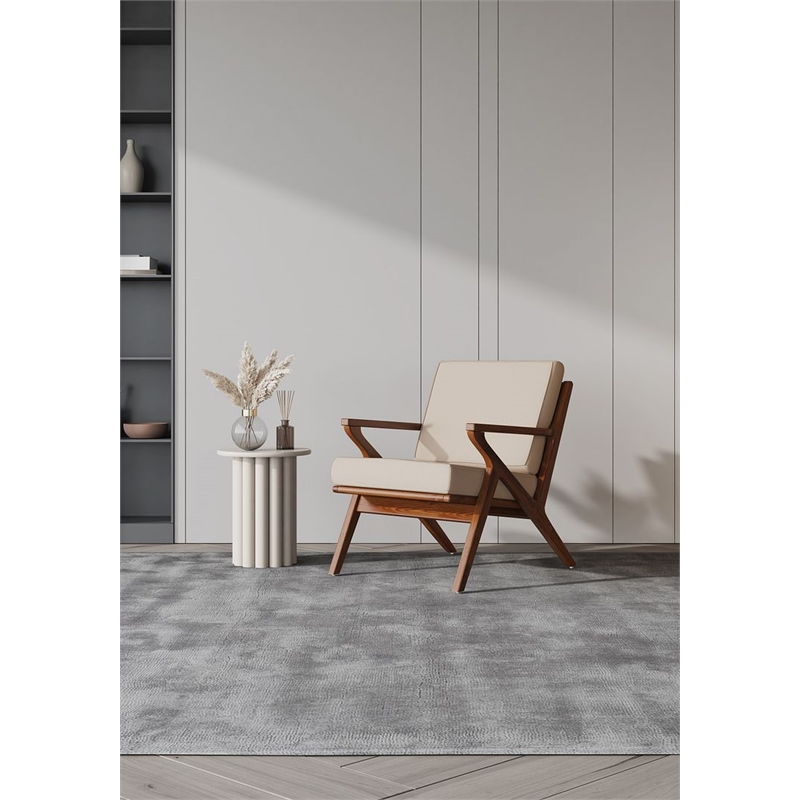 Manhattan Comfort Martelle Fabric Accent Chair in Cream/Amber (Set of 2)