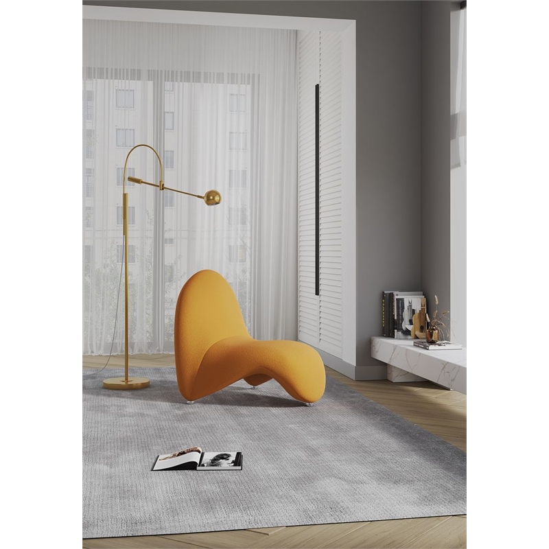 Manhattan Comfort MoMa Fabric Accent Chair in Yellow (Set of 2)