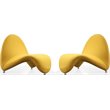 Manhattan Comfort MoMa Fabric Accent Chair in Yellow (Set of 2)