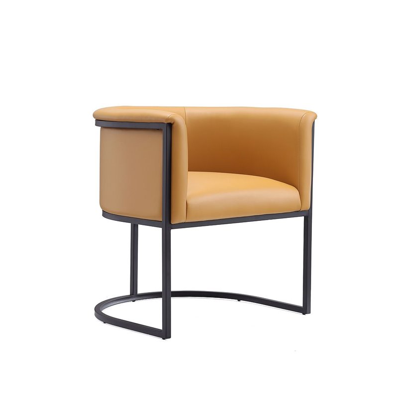 Manhattan Comfort Cosmopolitan Faux Leather Dining Chair in Brown (Set of 2)
