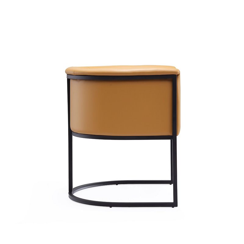 Manhattan Comfort Cosmopolitan Faux Leather Dining Chair in Brown (Set of 2)