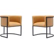Manhattan Comfort Cosmopolitan Faux Leather Dining Chair in Brown (Set of 2)
