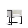 Manhattan Comfort Cosmopolitan Faux Leather Dining Chair in White (Set of 2)