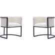 Manhattan Comfort Cosmopolitan Faux Leather Dining Chair in White (Set of 2)