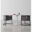 Manhattan Comfort Cosmopolitan Faux Leather Dining Chair in Pebble (Set of 2)