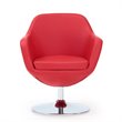 Manhattan Comfort Caisson Faux Leather Swivel Accent Chair in Red (Set of 2)