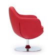 Manhattan Comfort Caisson Faux Leather Swivel Accent Chair in Red (Set of 2)