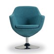 Manhattan Comfort Caisson Twill Fabric Swivel Accent Chair in Blue (Set of 2)