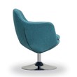 Manhattan Comfort Caisson Twill Fabric Swivel Accent Chair in Blue (Set of 2)