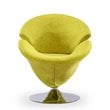 Manhattan Comfort Tulip Velvet Swivel Accent Chair in Green (Set of 2)