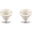 Manhattan Comfort Tulip Velvet Swivel Accent Chair in White (Set of 2)