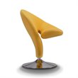 Manhattan Comfort Curl Fabric Swivel Accent Chair in Yellow (Set of 2)