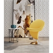 Manhattan Comfort Curl Fabric Swivel Accent Chair in Yellow (Set of 2)
