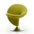 Manhattan Comfort Curl Fabric Swivel Accent Chair in Green (Set of 2)